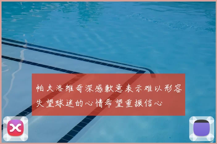 帕夫洛维奇深感歉意表示难以形容失望球迷的心情希望重振信心
